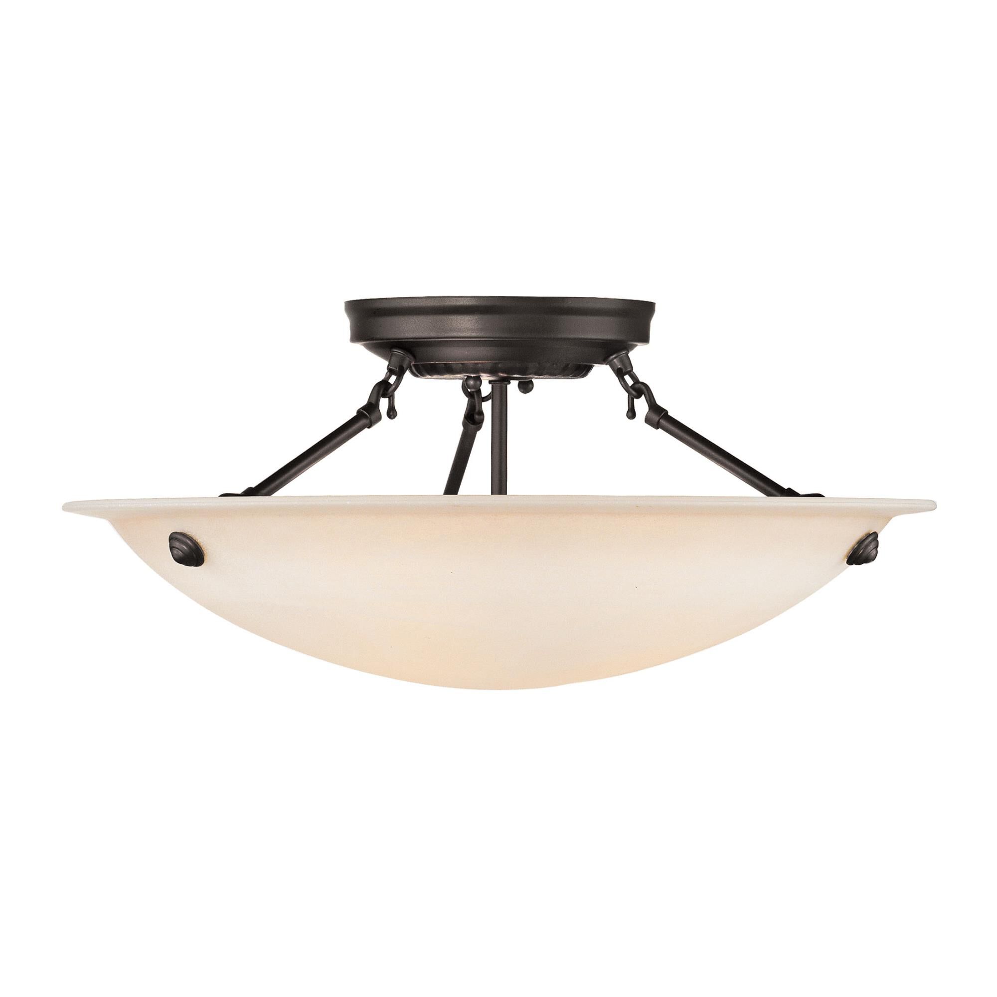 Home Basics 20 Inch 3 Light Semi Flush Mount by Livex Lighting